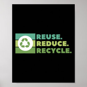 Poster Reutilizar Reduzir o Ativismo Ambiental do Recicla