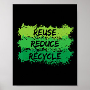 Poster Reutilizar Reduzir O Reciclar Engraçado Ecologicam