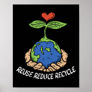 Poster Reutilizar Reduzir Reciclar Salvar Planeta do Dia 
