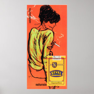 Poster REVAL Naturrein Cigarettes Gerd Grimm Anúncio Ale