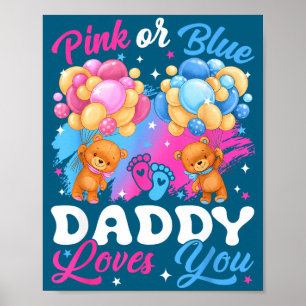 Poster Revela Sexo do Ursinho Nk ou Azul Papai Ama Você