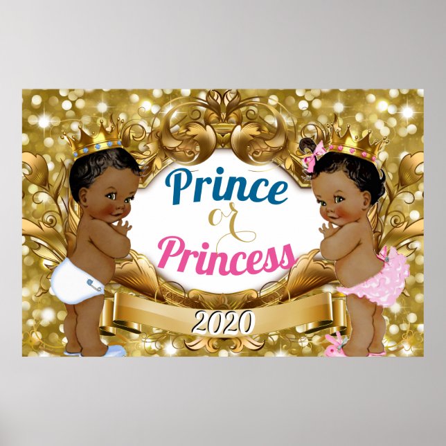 Poster Revelação de Gênero do Príncipe Africano ou Prince (Frente)