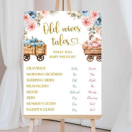 Poster Revelação de Gênero Ele ou Ela Grama de Pampas Abó