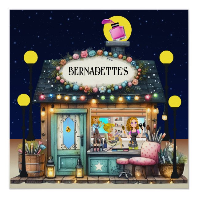 Póster Revelou seu Salão de Beleza. Spa Sinal (Frente)