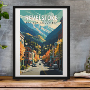 Poster Revelstoke Canada Viagem Art Vintage