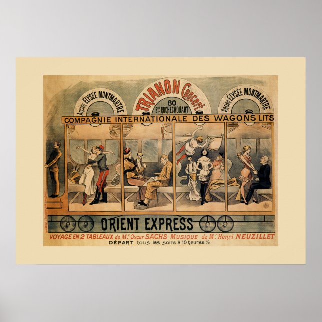 Póster Revenda musical Orient Express Paris de 1896 (Frente)