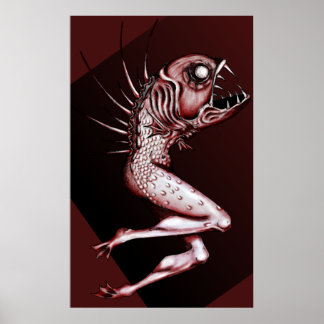 Poster Reverse mermaid drawing art print