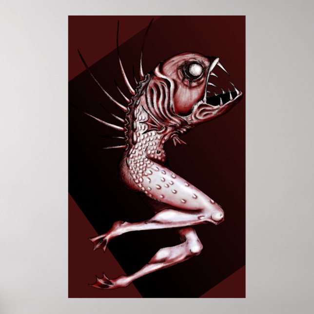 Poster Reverse mermaid drawing art print (Frente)