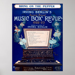 Póster Revisão 1922 da caixa de música de Irving Berlin