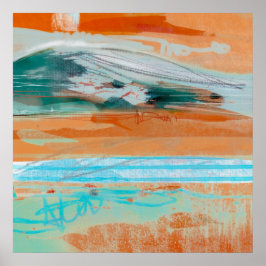 Poster Revisão de Meditação 1 - Pintura de Paisagem Abstr