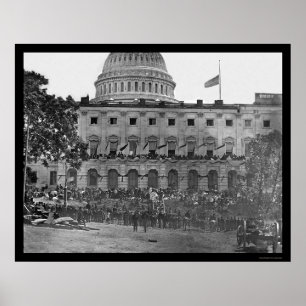 Póster Revisão grande do exército pelo Capitólio 1865 