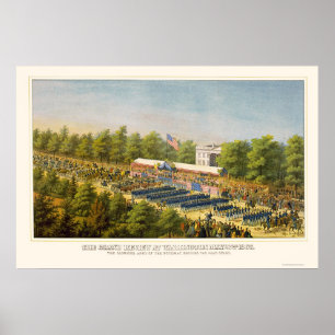 Póster Revisão grande em Washington, C.C. 1865 do