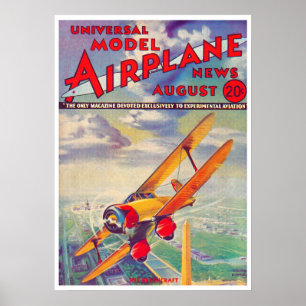 POSTER REVISTA DE 1934: MODELO DE AVIÃO NOTÍCIAS