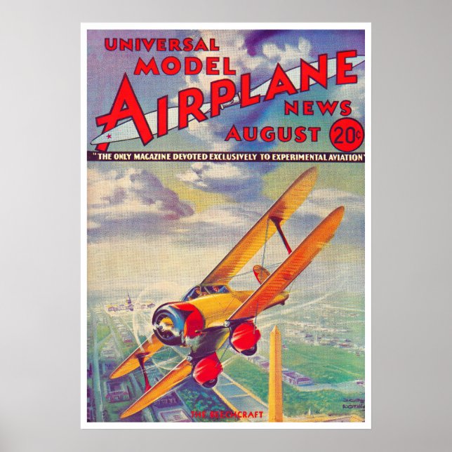 POSTER REVISTA DE 1934: MODELO DE AVIÃO NOTÍCIAS (Frente)