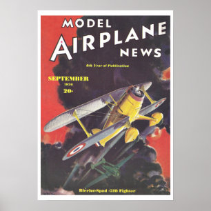 POSTER REVISTA DE 1936: MODELO DE AVIÃO NOTÍCIAS