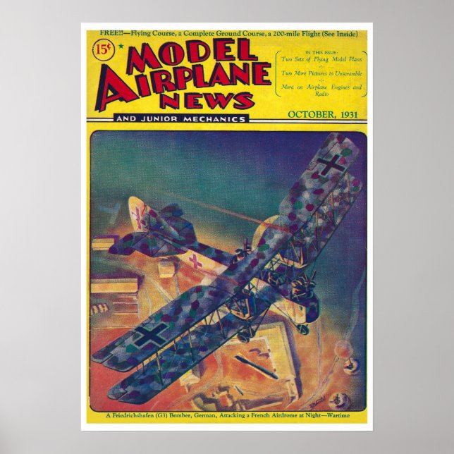 POSTER REVISTA MODELO DE AVIÃO DE 1931 (Frente)