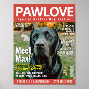 Poster Revista personalizada de adoção de animais de esti