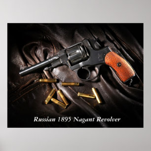 Póster Revolver Nagant Russo 1895