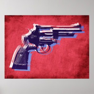 Poster Revólver no vermelho