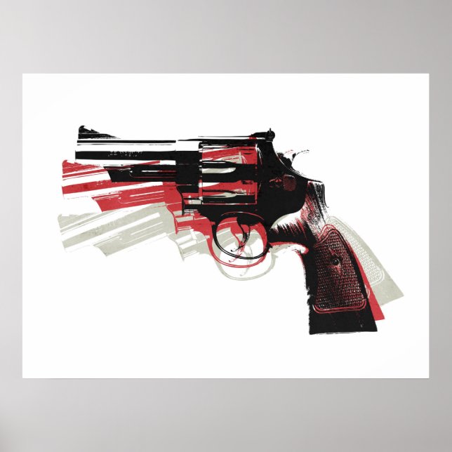 Poster Revolver Pistola Branca (Frente)