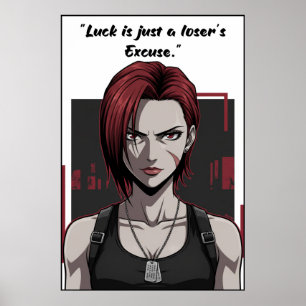 Poster Revy – Pôster de Motivação Citação Sorte Black Lag