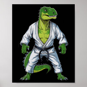 Poster Rex Dinossauro Artes Marciais Artista Marcial Jiu-