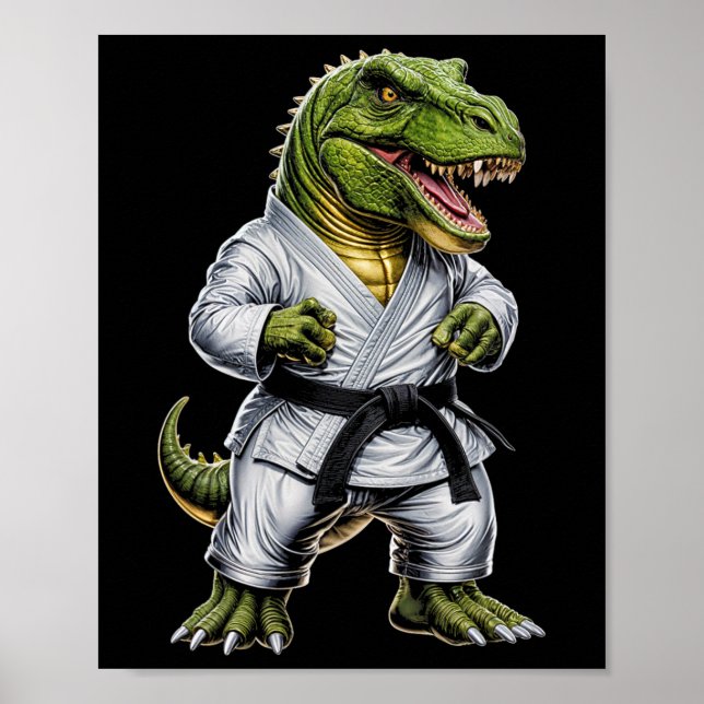 Poster Rex Martial Arts Dinossaur Karate Judo Bjj Fighter (Frente)