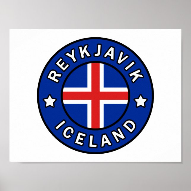 Póster Reykjavik Islândia (Frente)