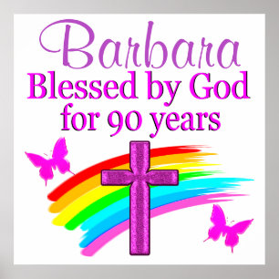 PÓSTER REZA DE ANIVERSÁRIO DE 90 PERSONALIZADA