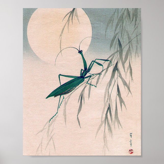 Poster Rezando Mantis e a Lua, Watanabe Seitei (Frente)