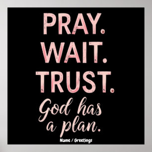 Poster Reze Aguarde Confie – Deus Tem um Plano Inspirador
