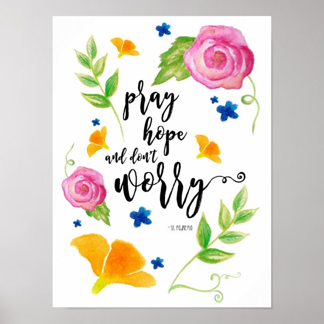 Poster Reze Esperança e não se preocupe (Frente)