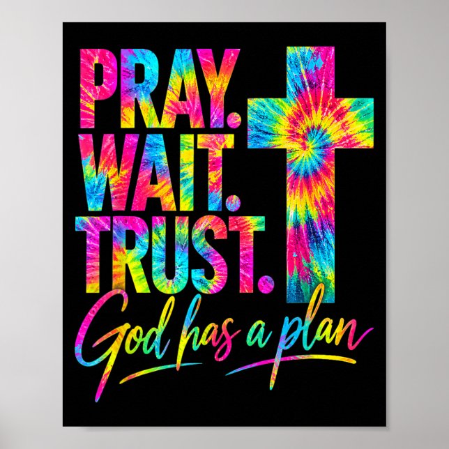 Poster Reze Espere Confie Deus Tem Um Plano (Frente)