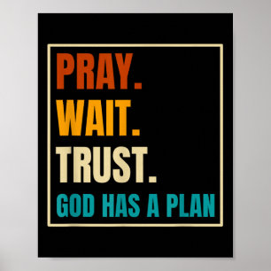 Poster Reze Esperem Que Deus Tenha Um Plano Vintage Crist