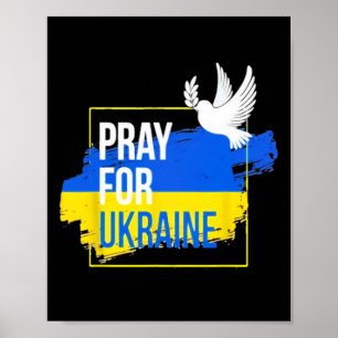 Poster Reze Pela Paz na Ucrânia Pombo da Paz Homens Mulhe
