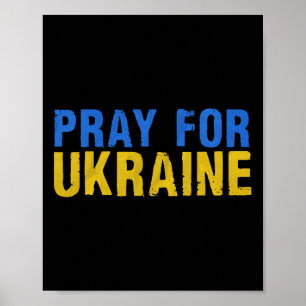 Poster Reze Por Ucrânia Eu Fico Com a Camisa da Ucrânia