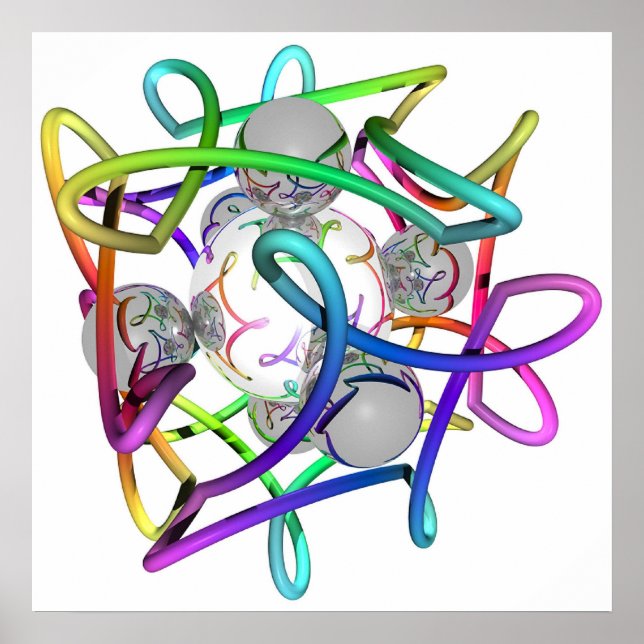 Póster RGBCube - Branco (Frente)