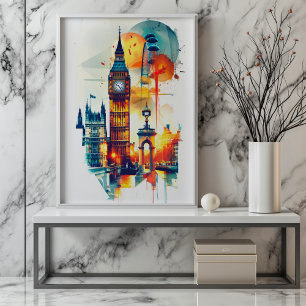 Poster Rhapsody Radiante: O Big-Ben de Londres e o Shard