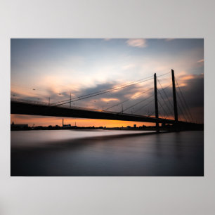 Poster Rheinkniebrücke Dusseldorf, Alemanha