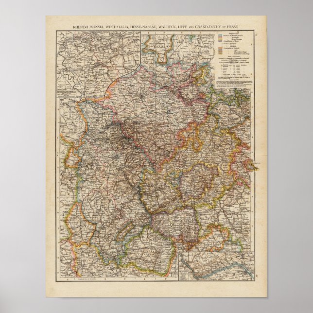 Póster Rhenish Prussia, Westphalia, Hesse Nassau (Frente)