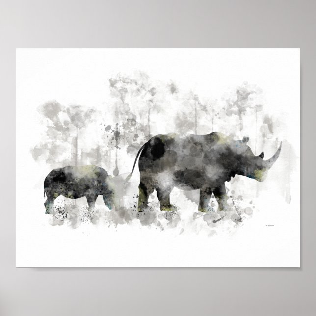 POSTER RHINO E BEBÊ (Frente)