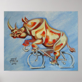 Poster Rhino numa Bicicleta
