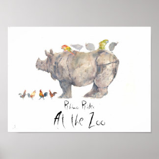 Poster RHINO, Rhino Rides, no Zoo