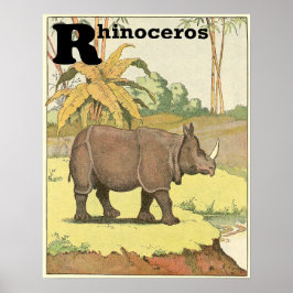 Póster Rhinoceronte Storybook Alphabet