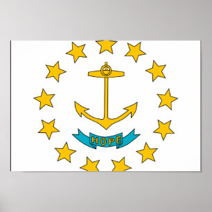 Póster Rhode - bandeira da ilha