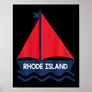 Poster Rhode Island Barco à Vela Meninas Meninos Bebe