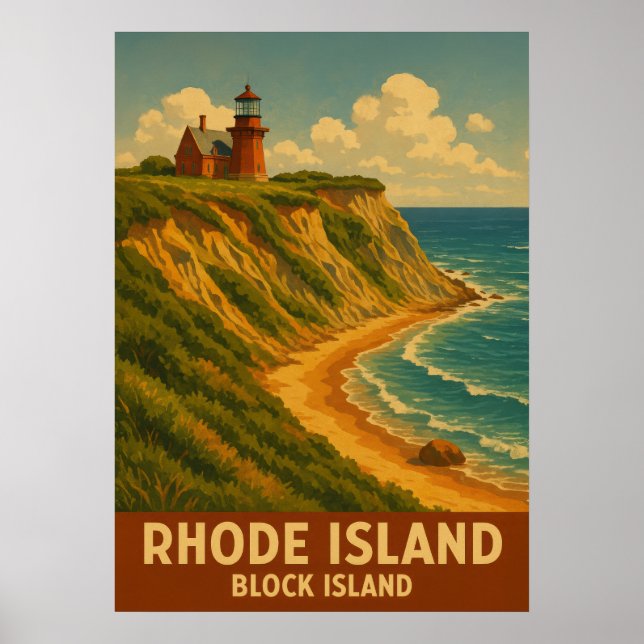 Poster Rhode Island Block Island V02 (Frente)
