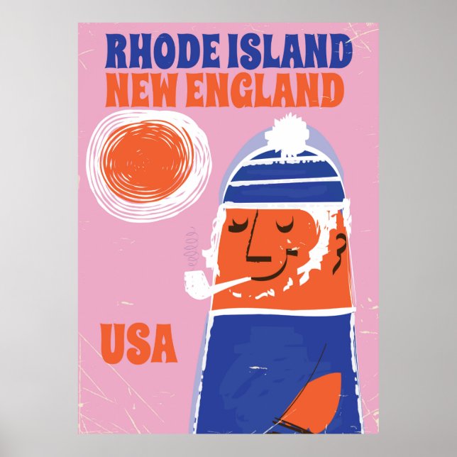 Póster Rhode Island, pescador da Nova Inglaterra, pôster  (Frente)