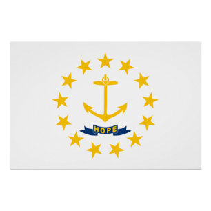 Póster Rhode Island State Flag