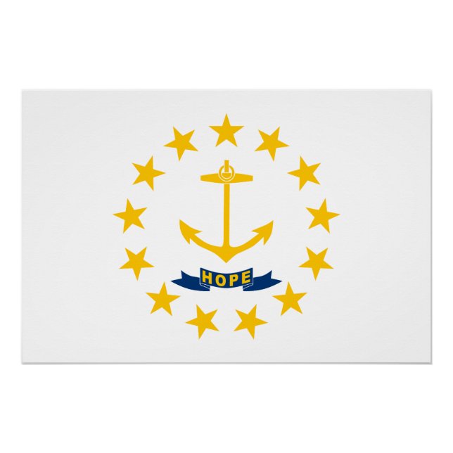 Póster Rhode Island State Flag (Frente)
